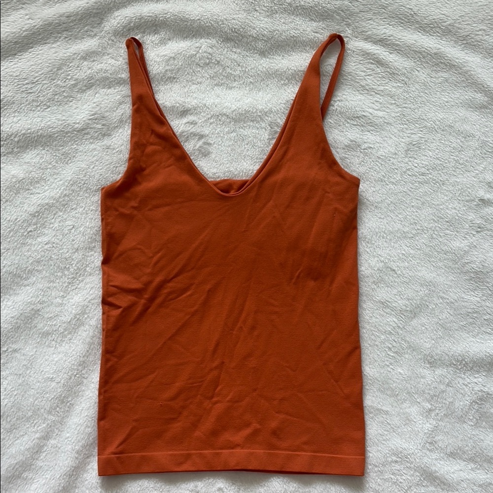 Free People Orange Fitted Backless Camisole